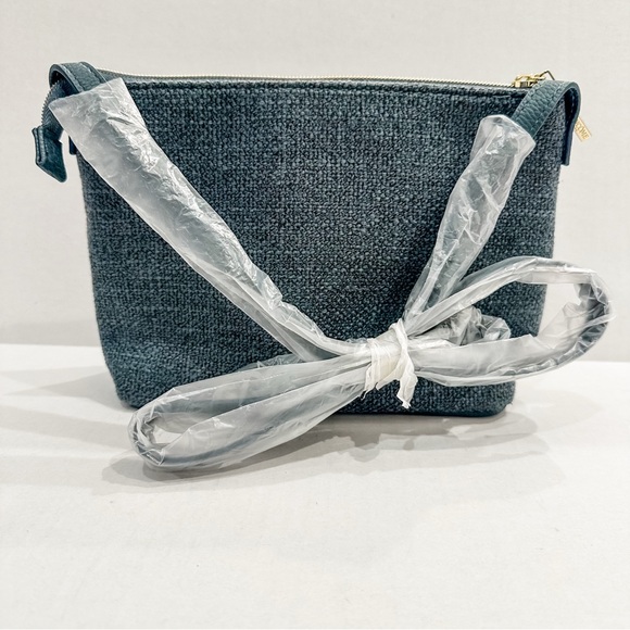 New! Lancome Crossbody Bag Purse with Strap Blue Gold Tone Hardware - Picture 1 of 9